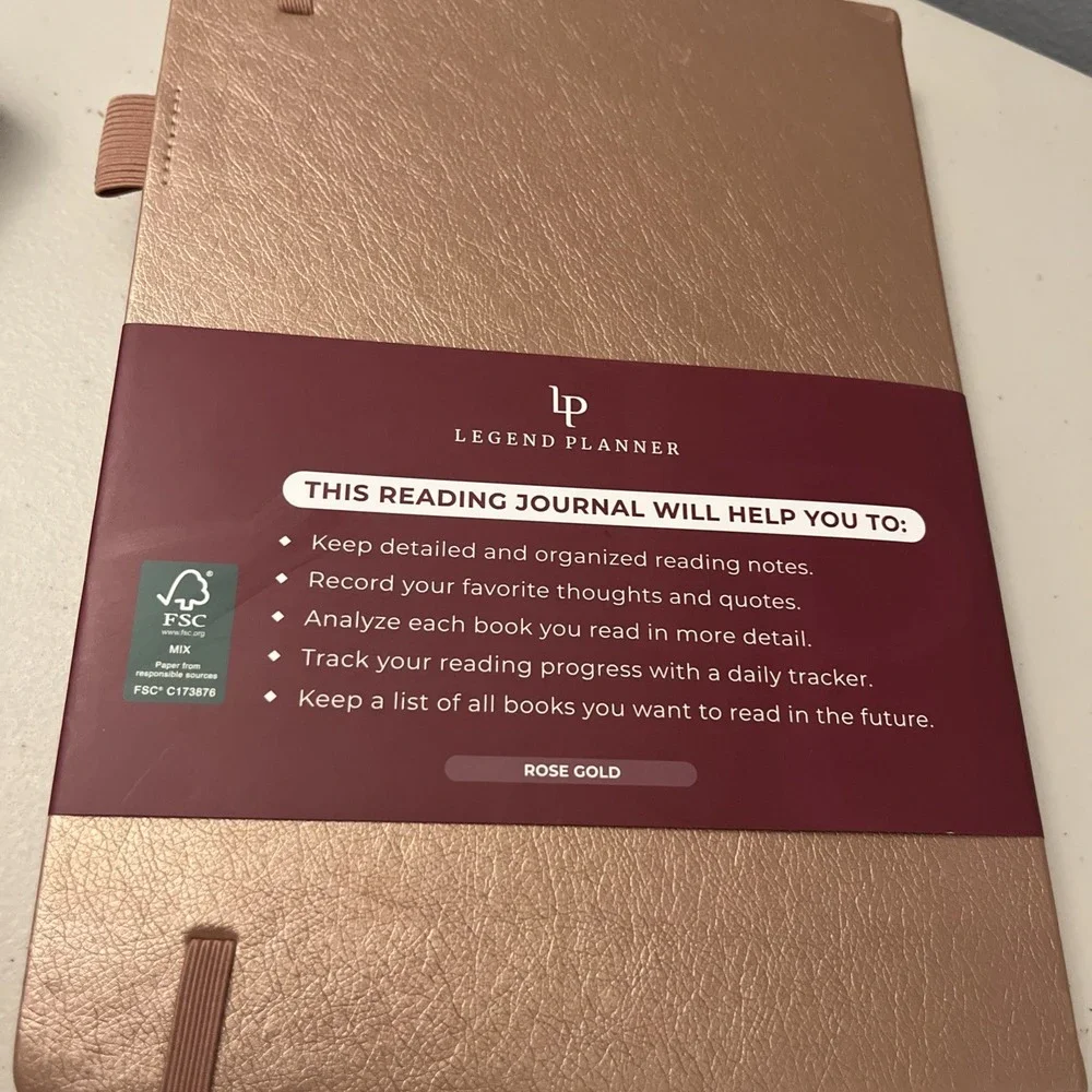 Legend Planner Reading‎ Journal Rose Gold, NEW Book Review